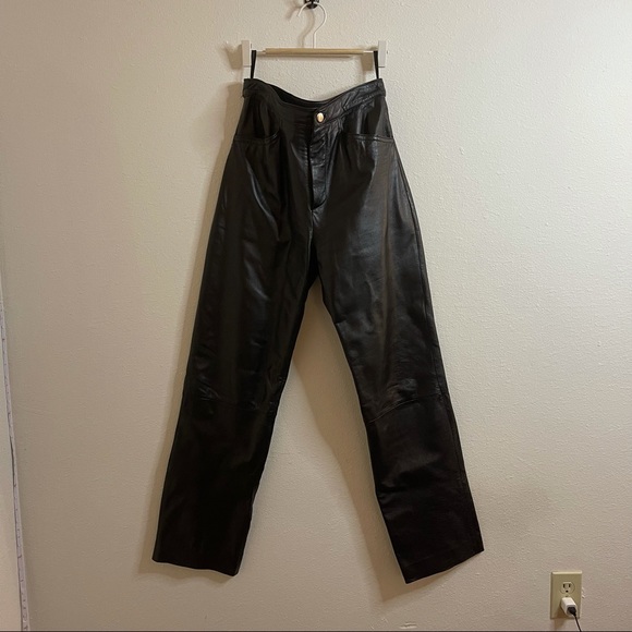 Wilsons Leather Pants - Wilson Leather Black Straight Leg High Rise Leather Pants